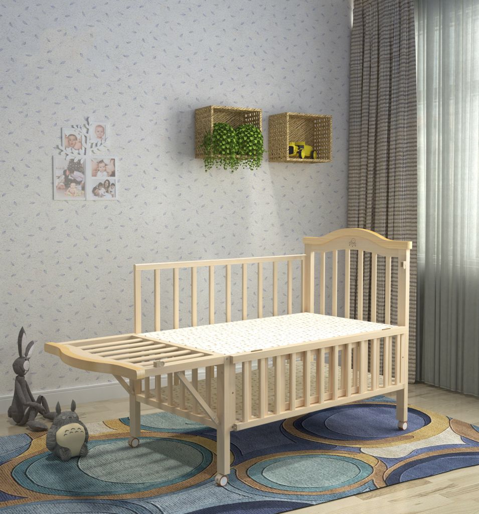 high quality material wooden swing and storage baby cot