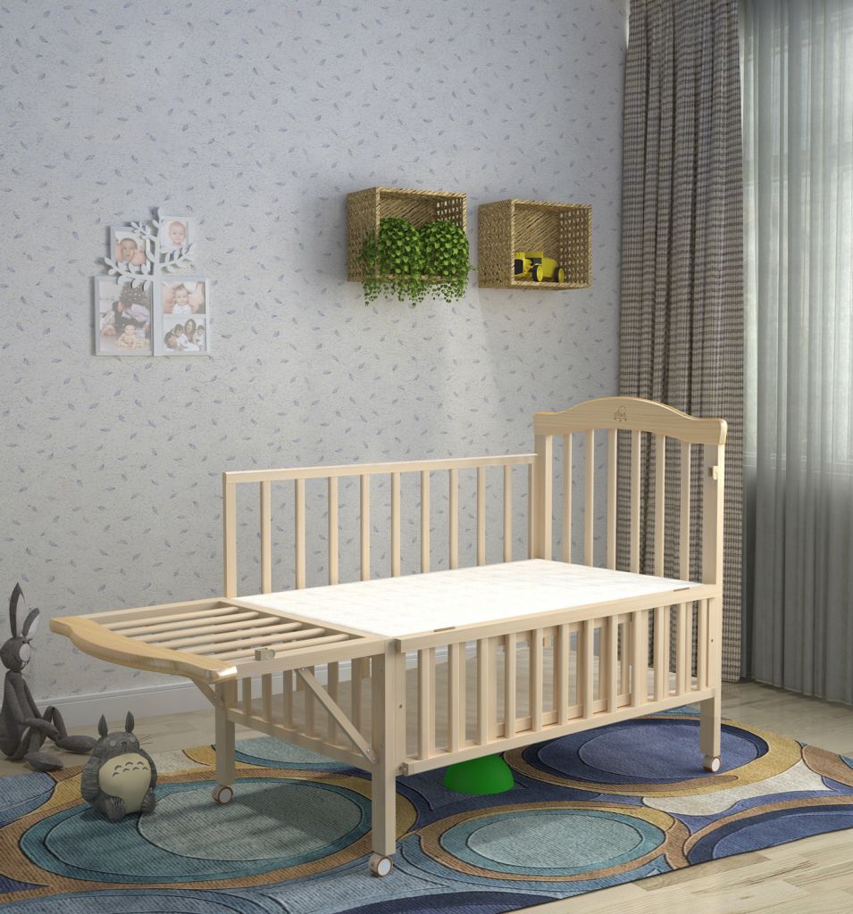 quality material wooden swing and storage baby cot