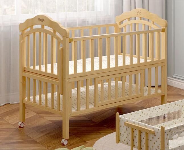 high performance wood steam beech swing and storage baby cot