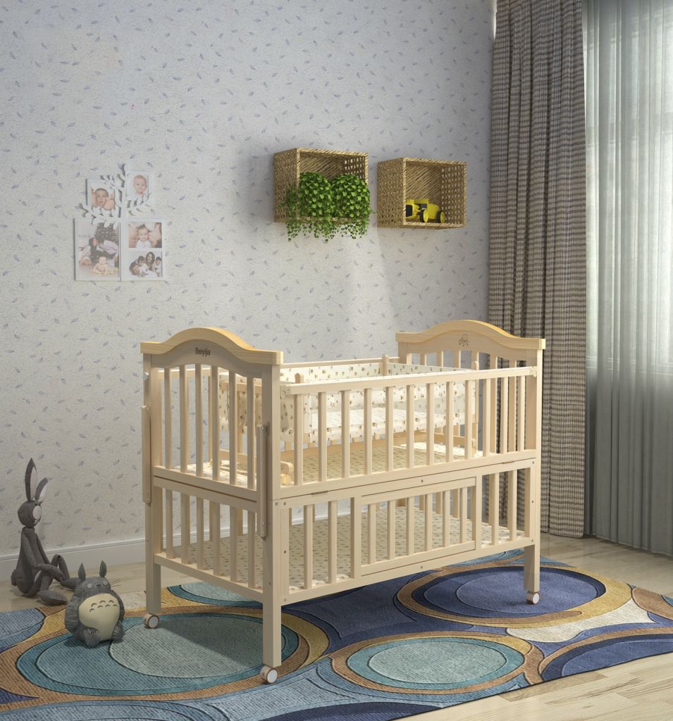 high quality material wooden swing and storage baby cot