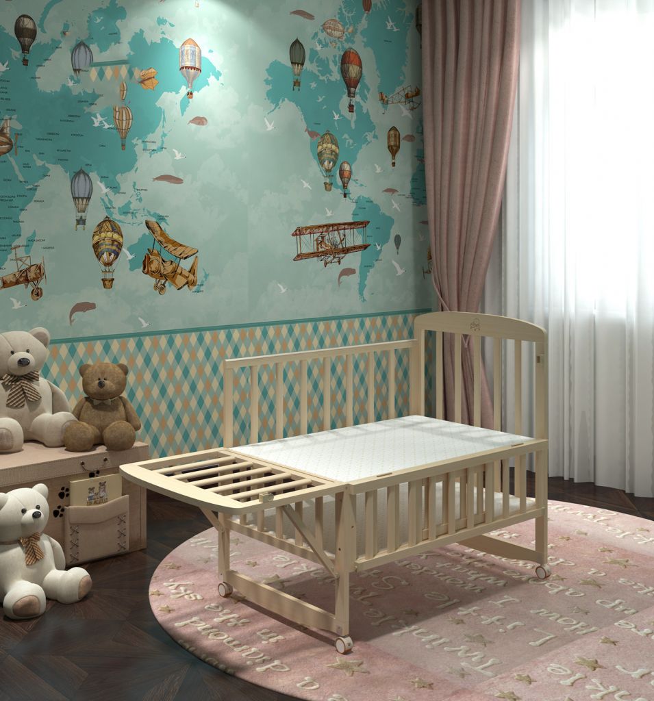 high quality material wooden steam beech swing baby cot