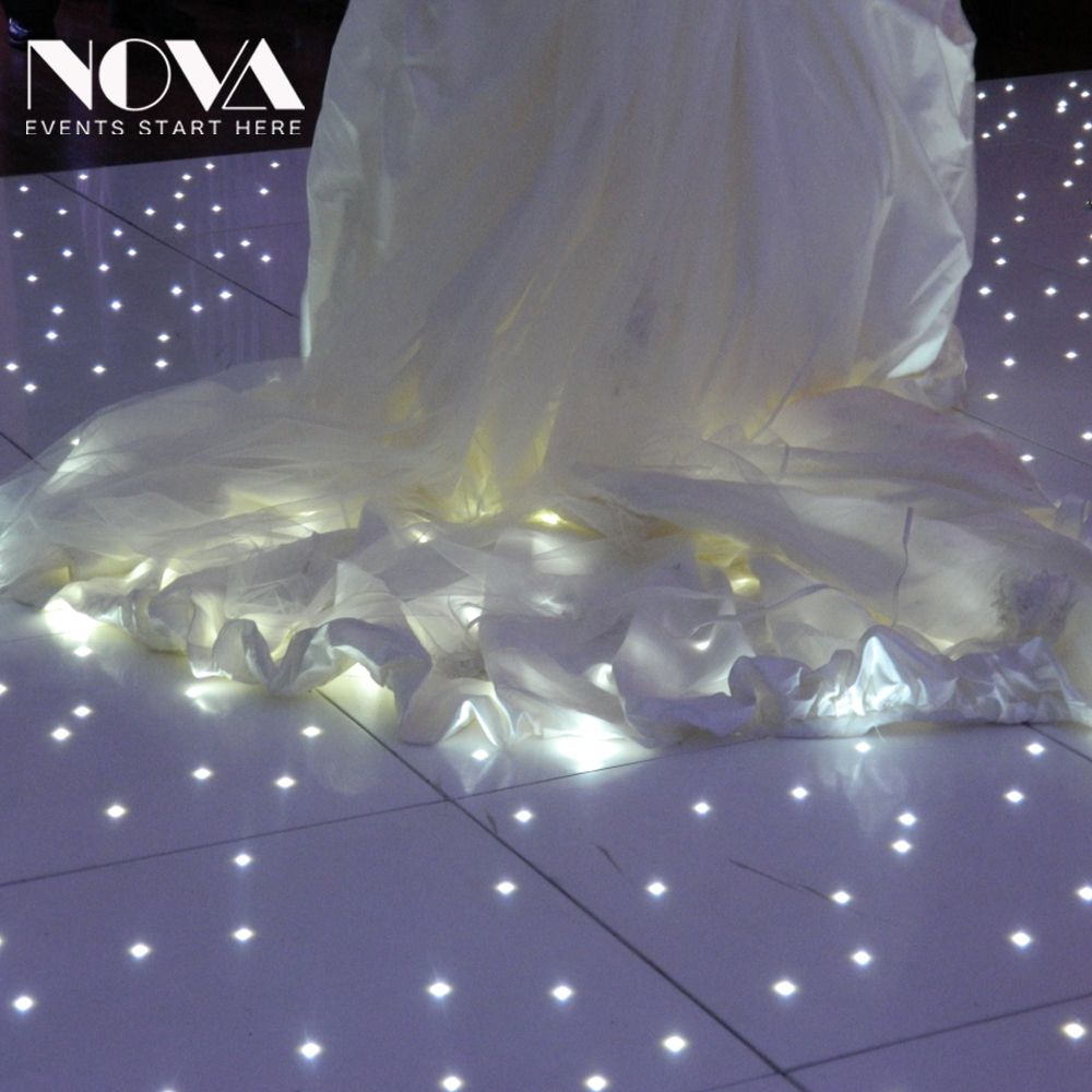 Wedding wireless acrylic white starlit led dance floor