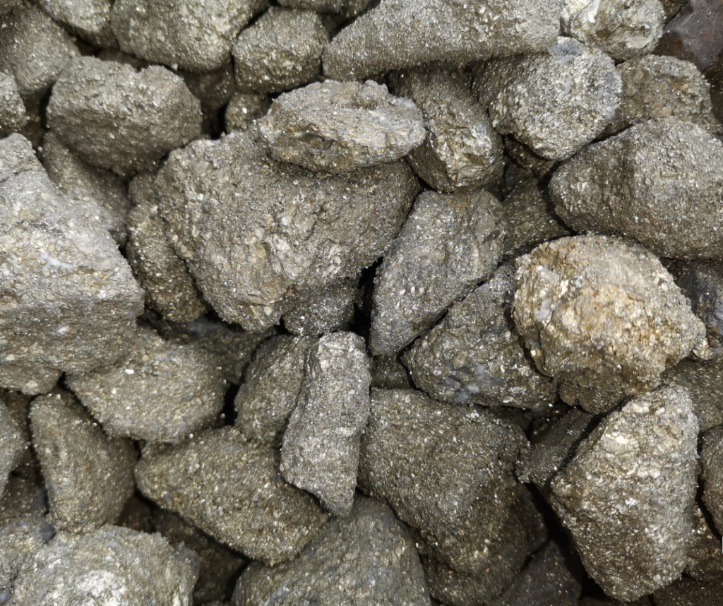 Raw iron pyrite ore