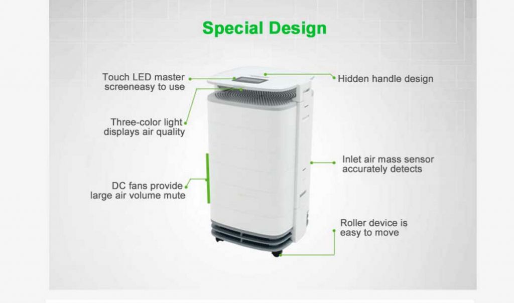 Small room air purifier LT-3w HEAP air filter carbon filter
