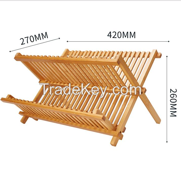 Foldable Bamboo Dish Drying Rack