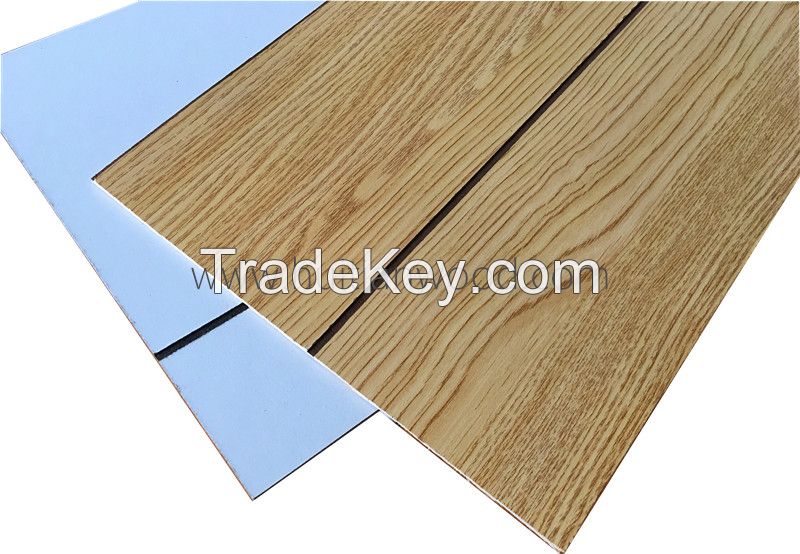 Grooved paper ceiling plywood