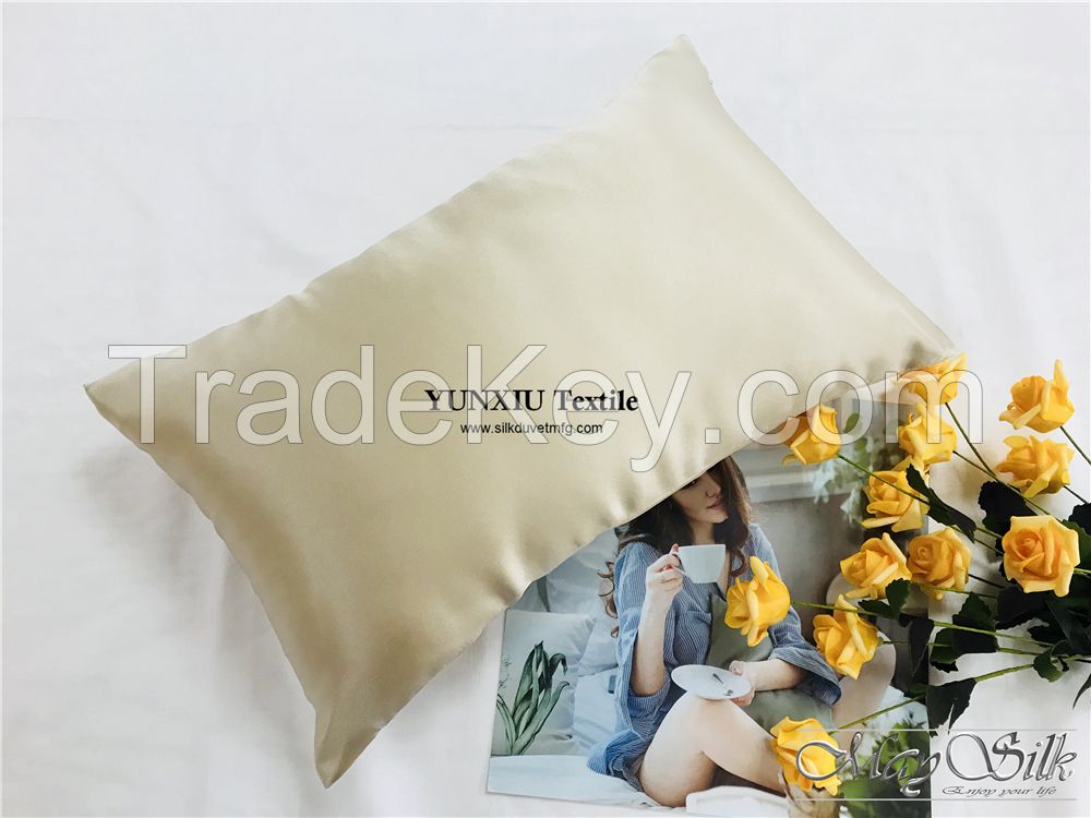 19mm mulberry silk pillowcase with zipper opening high quality low MOQ