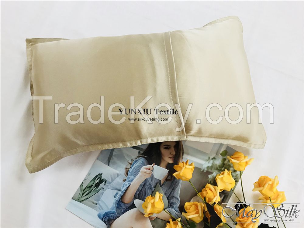 16mm mulberry silk pillowcase with zipper opening high quality low MOQ