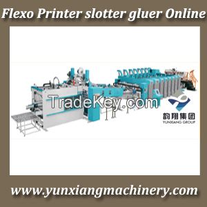 Flexo printer slotter die cutter with folder gluer machine