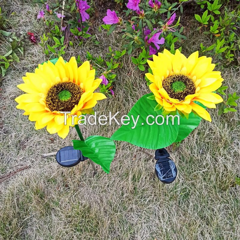 Shenzhen Better Patio Lawn 20 Led Artificial Flower Stake Solar Lights Outdoor Decoration Yellow Sunflower Garden Light