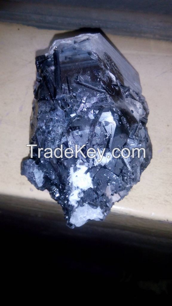 Tourmaline, Quartz crystal, Rubellite