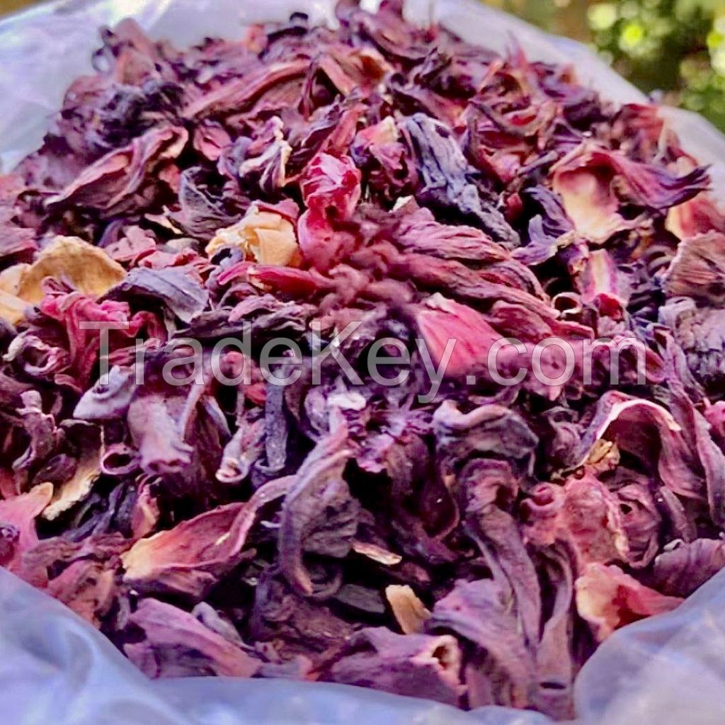 Natural dried hibiscus flower in large quantity for sale with reasonable price from Vietnam