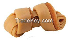 High quality 100% chicken wrapped knotted bones dog treats high digestible dog dental chews From Vietnam