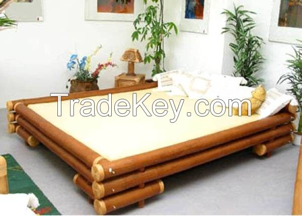 Bamboo Wood Bed Frame with Mattress Slats, Folding Soft and Hard Mattress