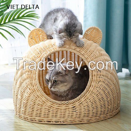 CAT BED HOUSE by RATTAN / From Vietnam, the best choice for your pet