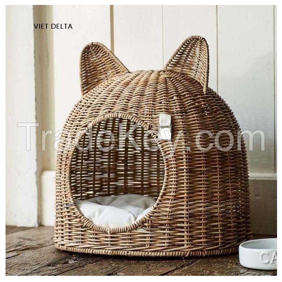 CAT BED HOUSE by RATTAN / From Vietnam, the best choice for your pet