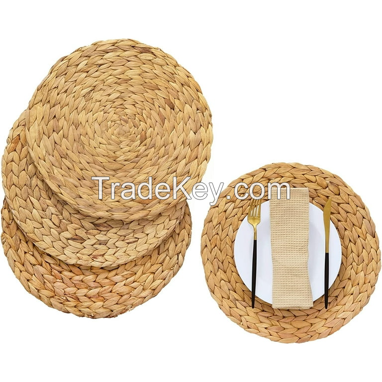 DECORATIVE ROUND WATER HYACINTH MAT / IDEAL FOR TABLE SETTINGS / MADE IN VIETNAM