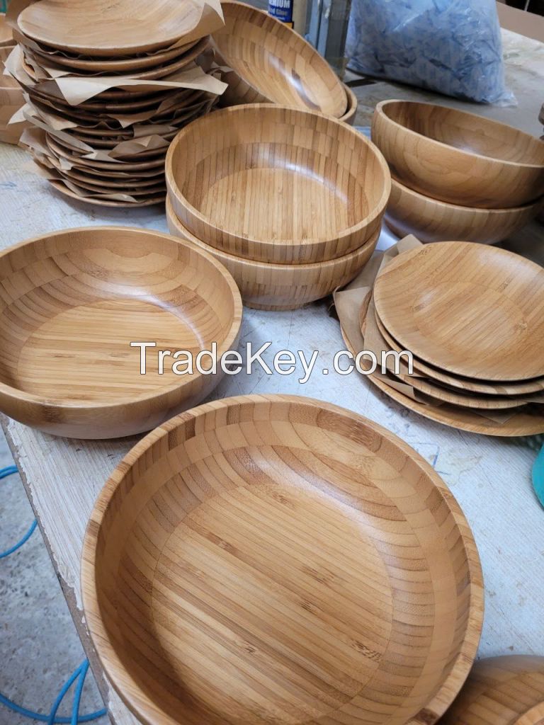 PREMIUM LAMINATED BAMBOO BOWLS / DURABLE & NATURAL STYLE / MADE IN VIETNAM