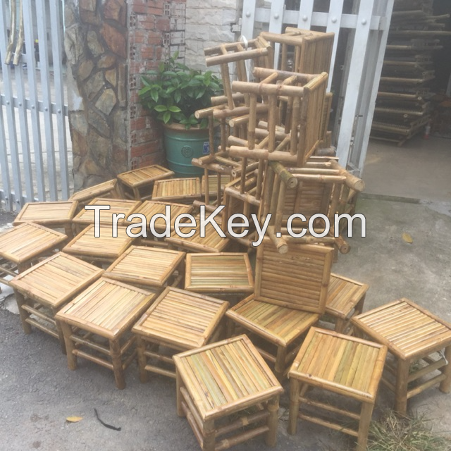 NATURAL BAMBOO STOOL / HANDCRAFTED AND DURABLE / MADE IN VIETNAM