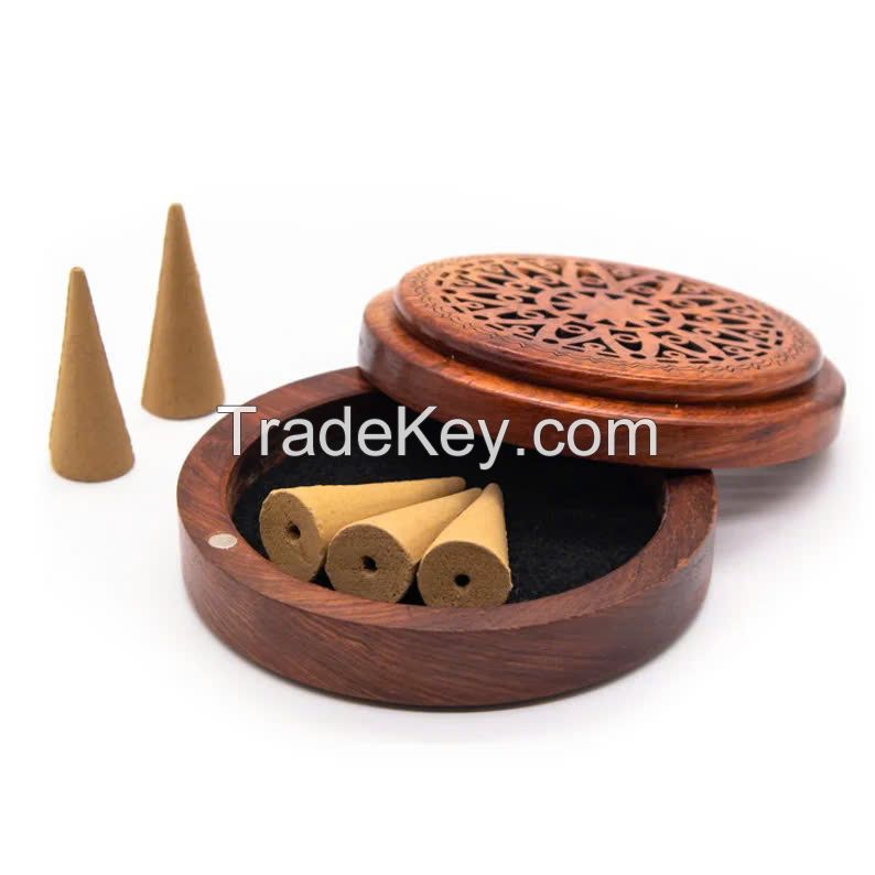 HANDCRAFTED WOODEN INCENSE BOX / FILLED WITH AGARWOOD ESSENCE / MADE IN VIETNAM