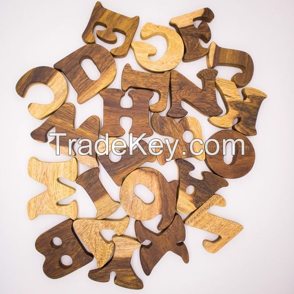 HANDMADE WOODEN ABC LETTERS / EARLY LEARNING TOOL / MADE IN VIETNAM