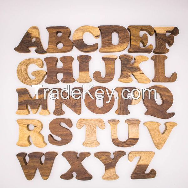 HANDMADE WOODEN ABC LETTERS / EARLY LEARNING TOOL / MADE IN VIETNAM