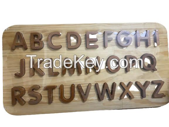 HANDMADE WOODEN ABC LETTERS / EARLY LEARNING TOOL / MADE IN VIETNAM