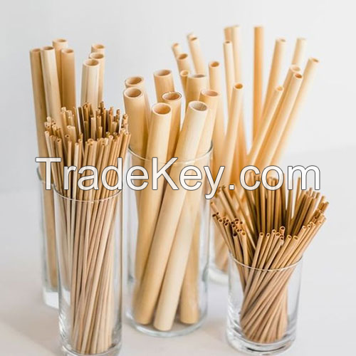 SUSTAINABLE BAMBOO STRAWS / REUSABLE & CHEMICAL-FREE / FACTORY-DIRECT PRICES FOR WHOLESALE / MADE IN VIETNAM