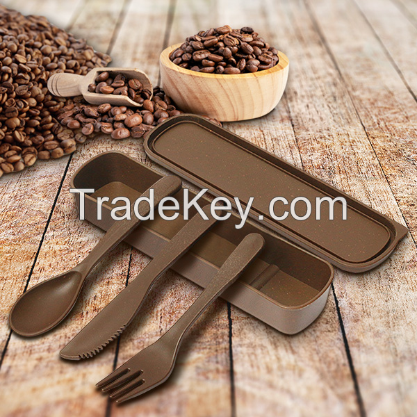 PREMIUM COFFEE GROUND TABLEWARE SET / PLANET-FRIENDLY / PERFECT FOR HOME & TRAVEL