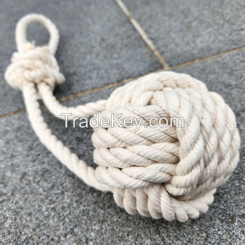 STURDY AND FUN HEMP BALL PET TOY (WITH ROPE) / SUSTAINABLE CHOICE / GREAT VALUE / MADE IN VIETNAM