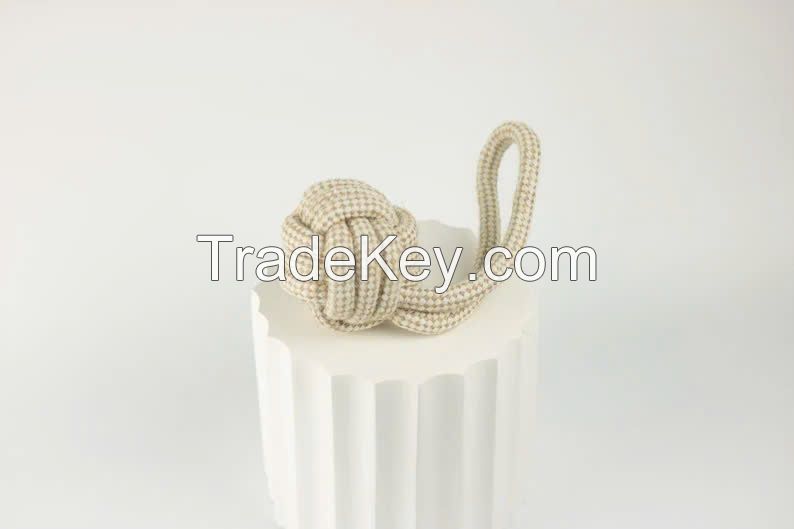 STURDY AND FUN HEMP BALL PET TOY (WITH ROPE) / SUSTAINABLE CHOICE / GREAT VALUE / MADE IN VIETNAM