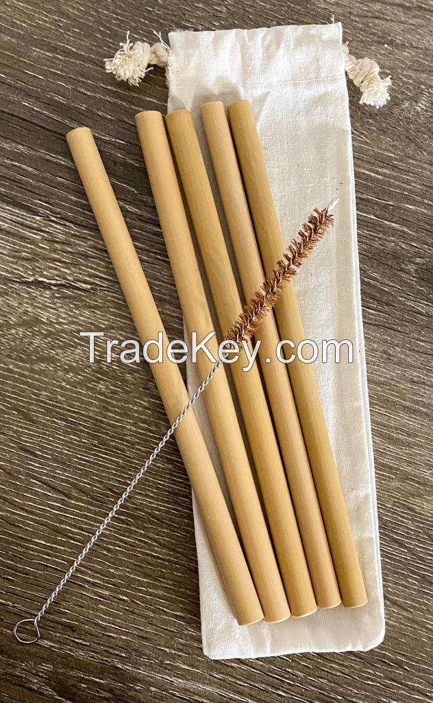 BIO-STRAWS FROM NATURAL BAMBOO / RENEWABLE MATERIAL / HANDMADE