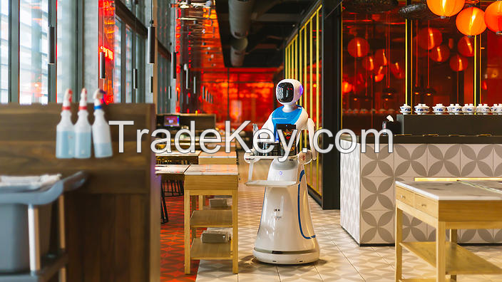 Intelligent Restaurant Robot Food Delivery Humanoid Robot for Restaurant , Hotel, Cafe