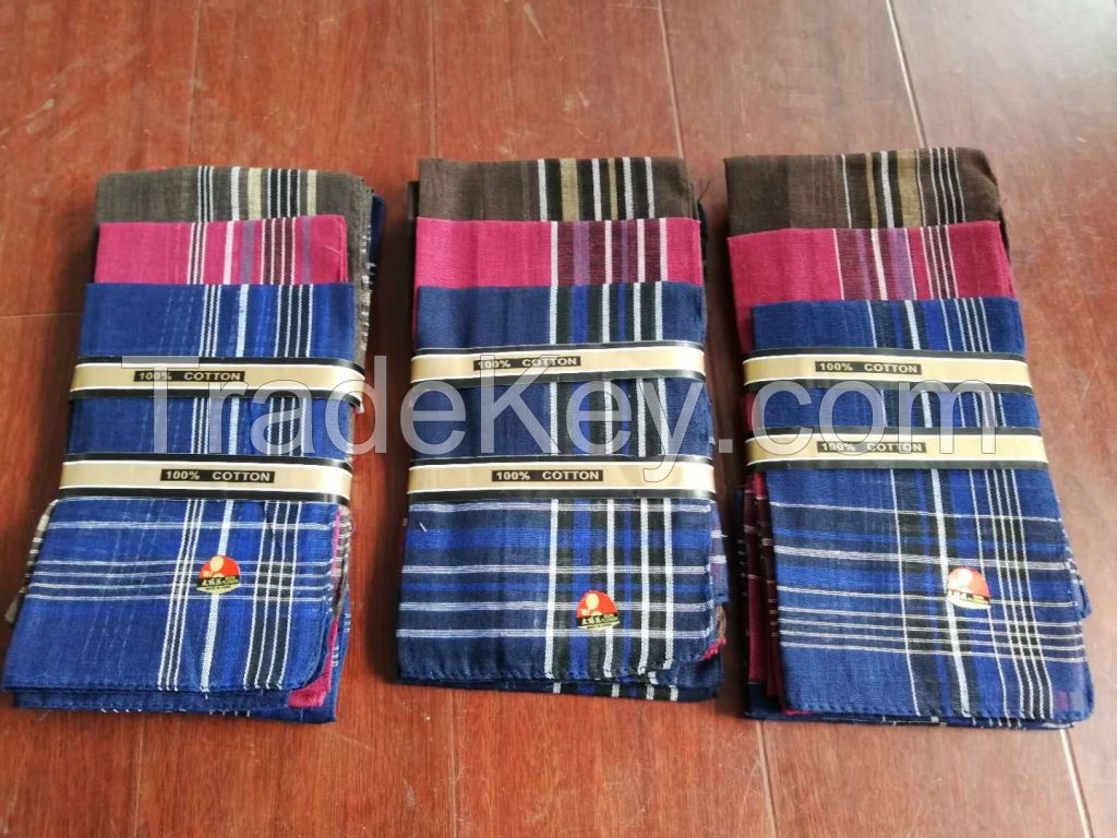yiwu market wholesale stripe handkerchief polyester