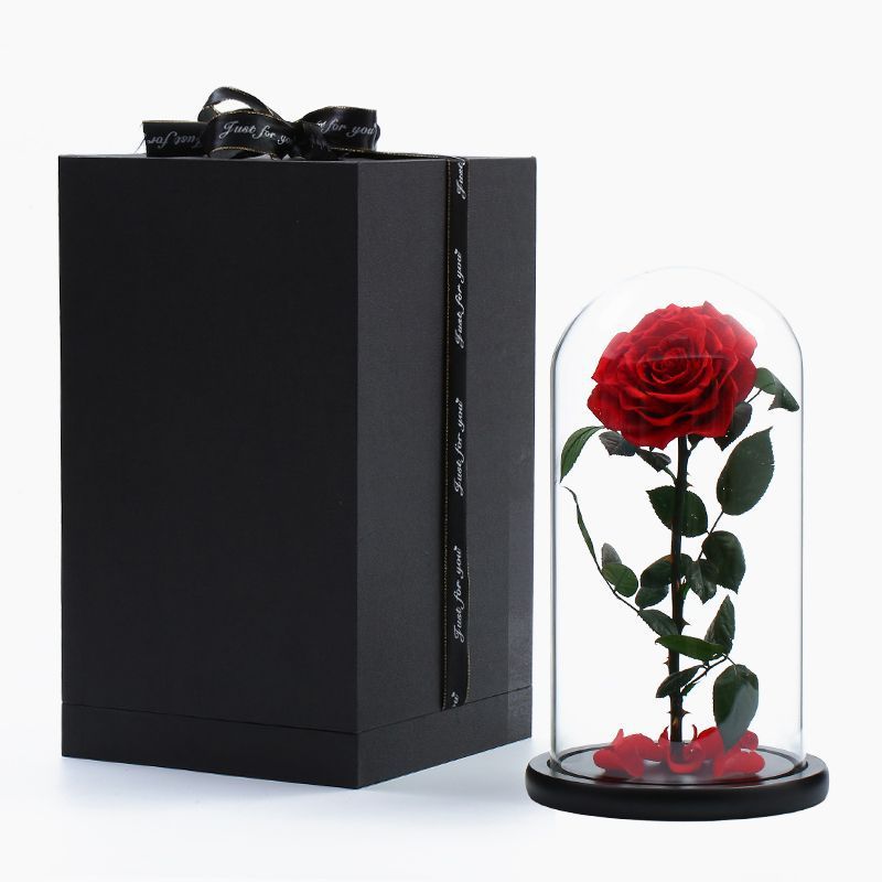 Wholesale preserved decorative roses flower in glass