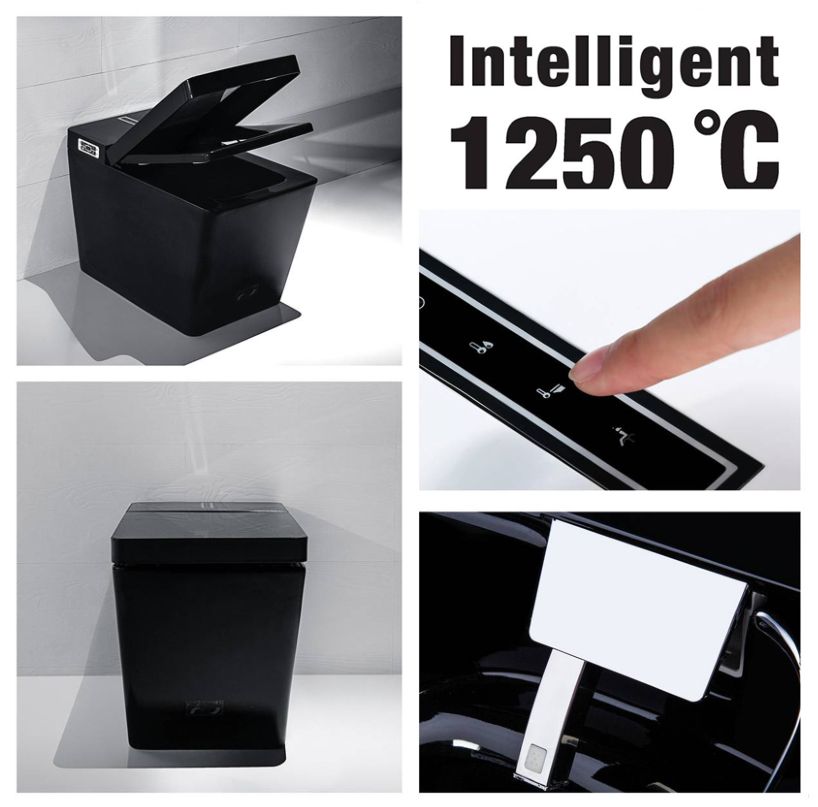 COCOBELLA Luxury style black double siphonic flush smart toilet for bathroom