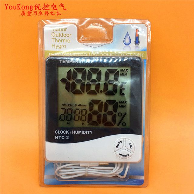 Digital Thermometer/hygrometer Tester Electronic Clock Htc-2 Temperature Humidity Meter For Indoor Outdoor Household