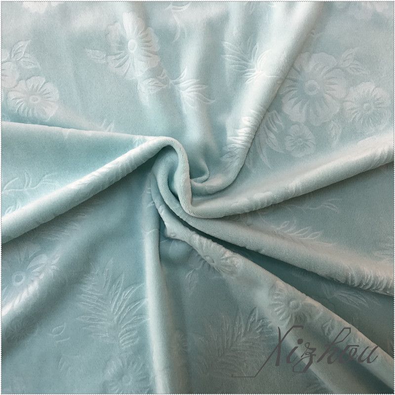 polyester super soft burnout printed fabric for blanket home textile toy bed
