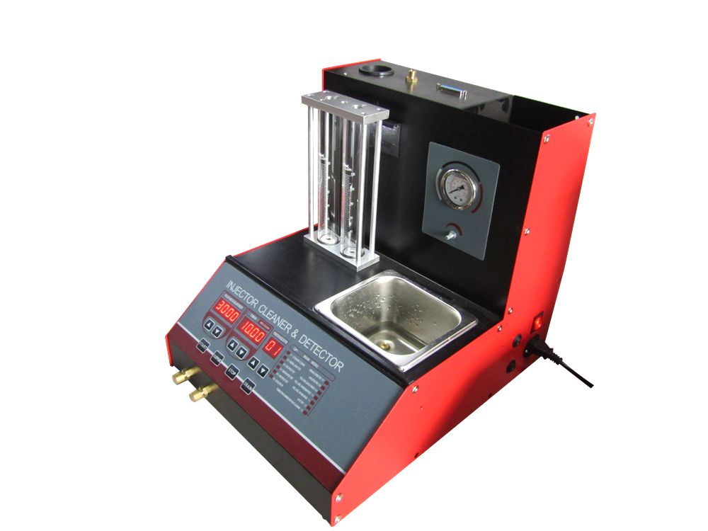 Motorcycle fuel injector testing and cleaning machine 