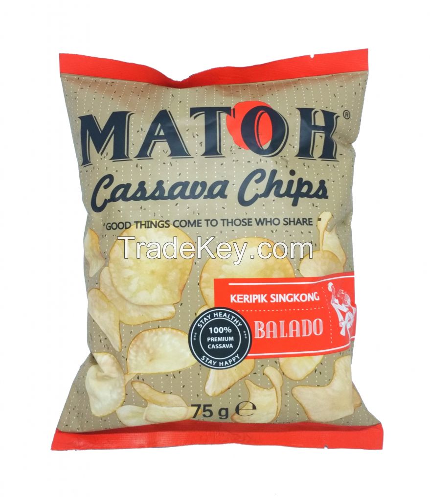 Matoh Cassava Chips - Balado Chili flavour snacks