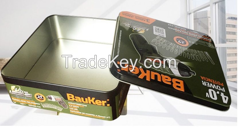 Printed rectangular tin box