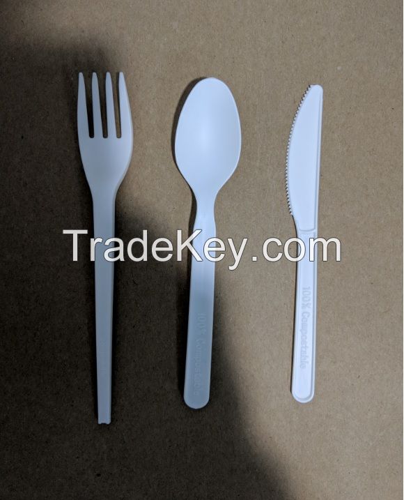 PLA biodegradable utensil set