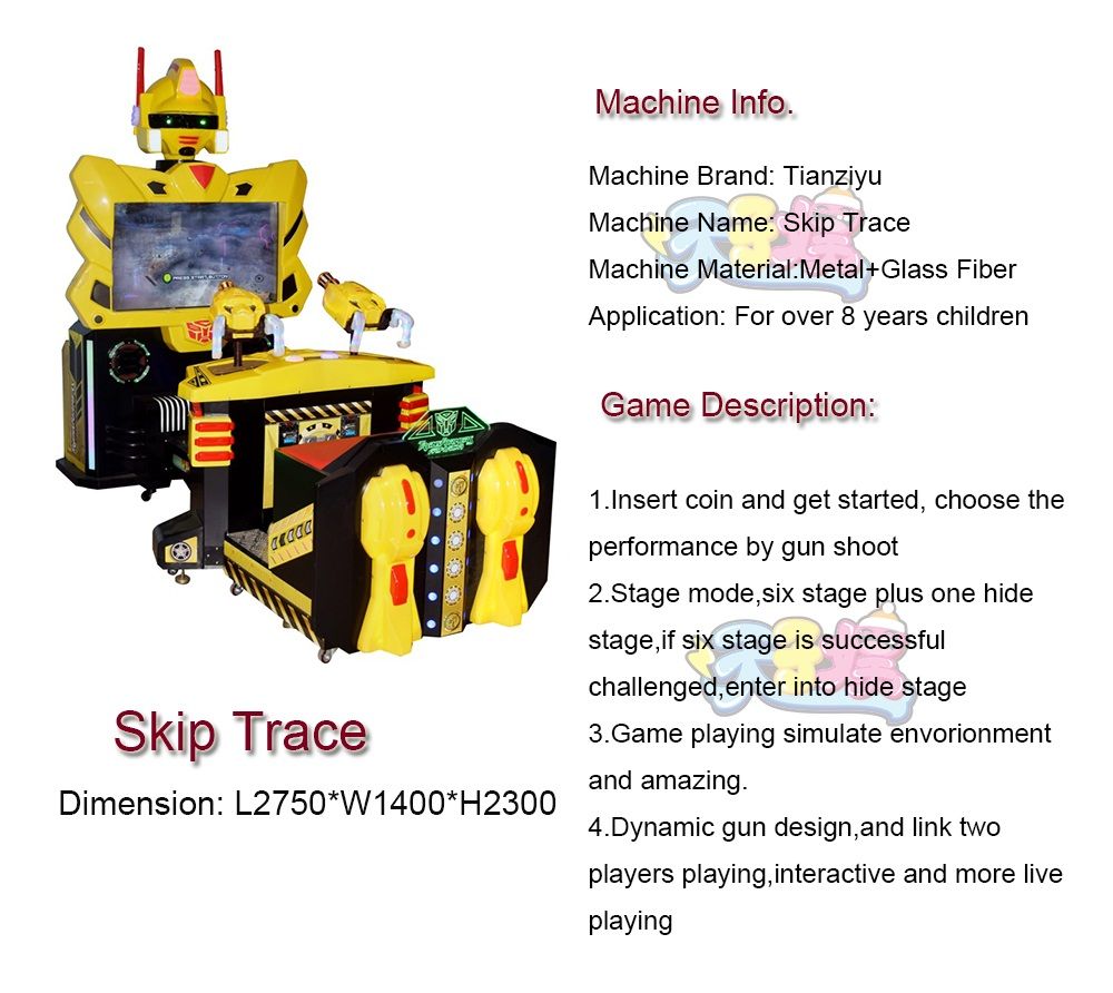 robot transformer double shooting gun game machine