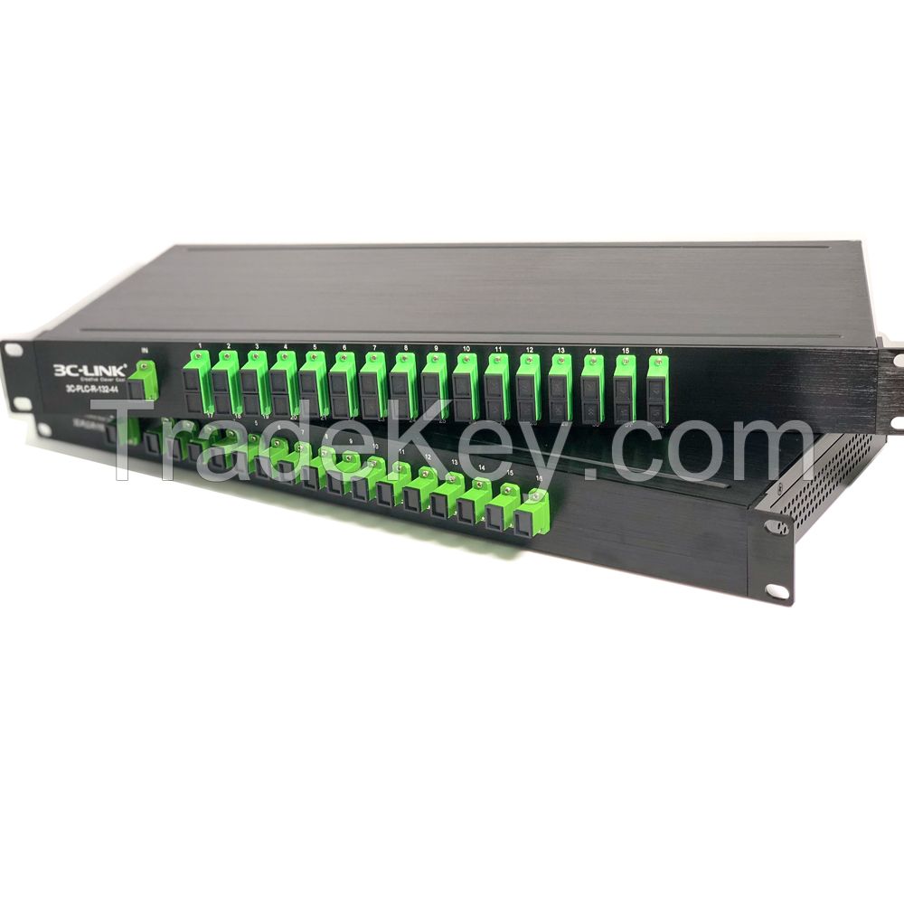 19 inch fiber splitter passive optical splitter 2: 8 1x8 1x16 1x32 1x64 1x128 rack mount plc splitter