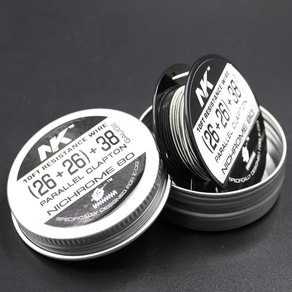 NK top selling ni80 clapton wire 26ga 38ga dual core fused clapton prebuilt wire rda rta rba vape mod