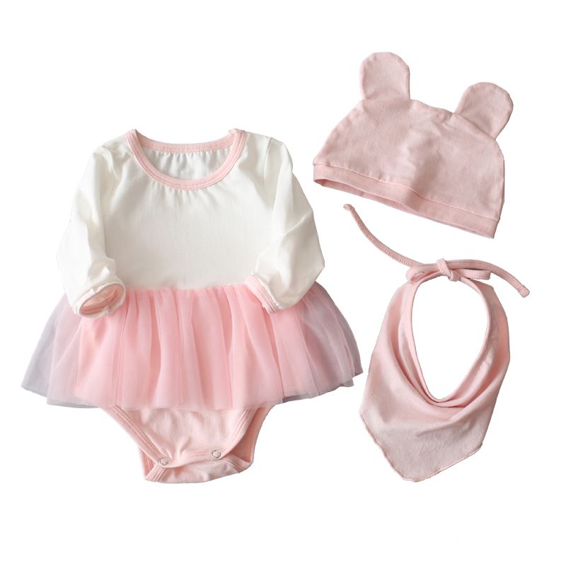 Baby girl pink tutu bodysuit set