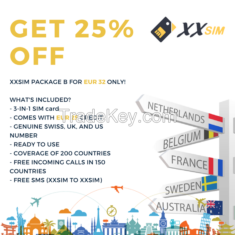 Xxsim - Package B (25% Off - Eur 25 Credit Included)