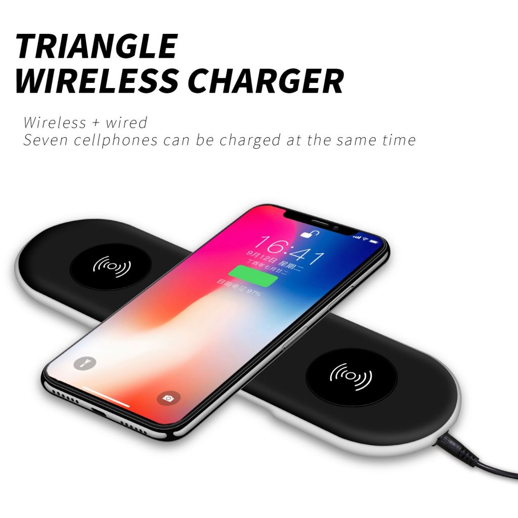 Three Coils multiple interface Wireless Charger For iPhone &amp; Android Charger