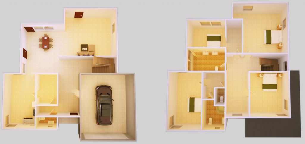 Double floor luxury prefab house for Libya