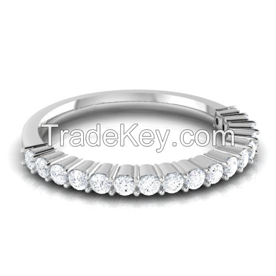 Eternity 14k White Gold Plated 925 Silver RIng